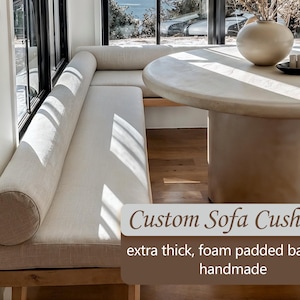 Extra Lange Beige Bankkissen, maßgeschneiderte Baumwolle-Leinen-Gewebe Bankkissen, mehrere Farben, kundenspezifische Größe