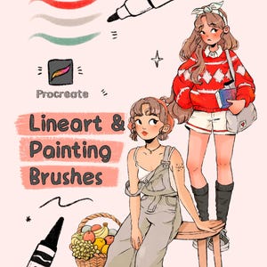 Dúo de pinceles Procreate: delineador texturizado y pincel suave para colorear