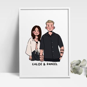 Valentines Card Custom Line Art Portrait Minimalist Couple Portrait Commission Digital Portrait Gift Valentines Day Hand Drawn Illustration