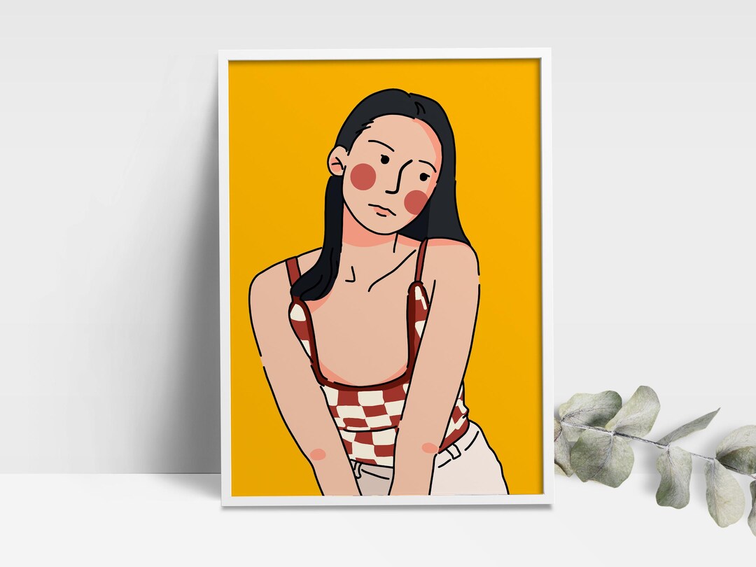Cute Custom Portrait Custom Hand Drawn Illustration Personalized Line ...