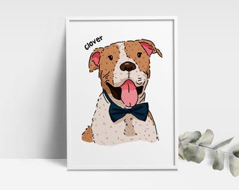 Custom Pet Drawing Hand Drawn Pet Portrait From Photo Custom Pet Line Art Commission Personalized Pet Portrait Cute Custom Dog Illustration