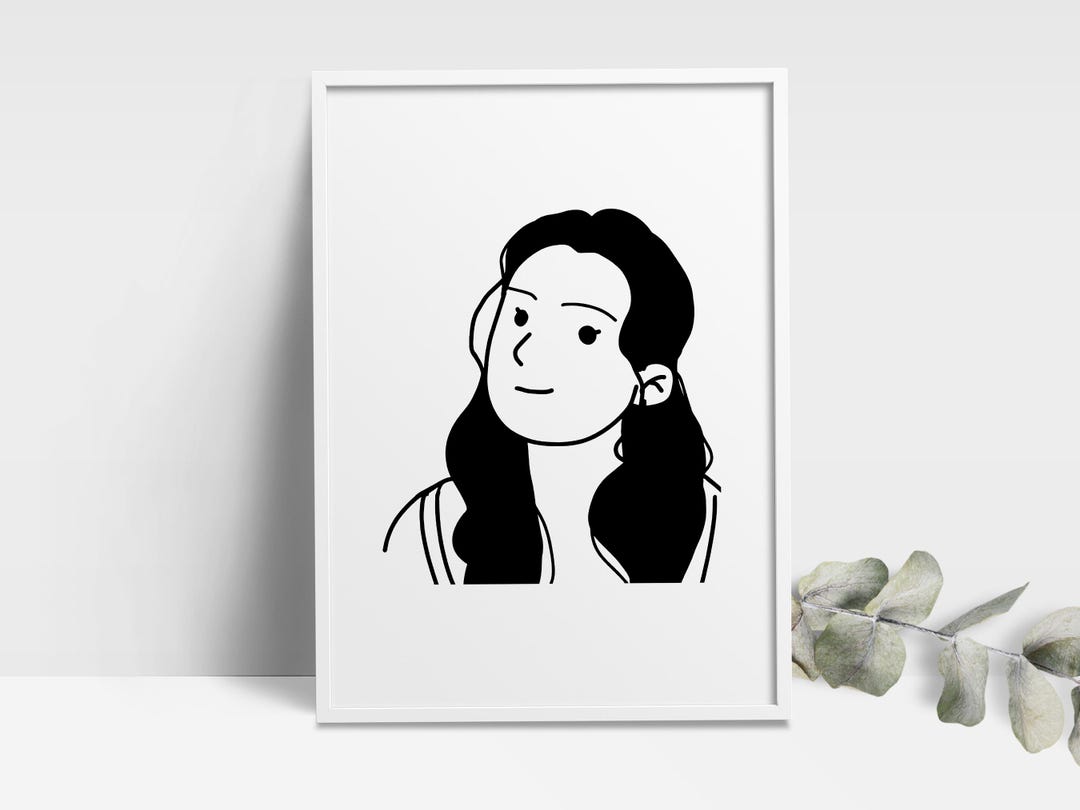 Protrait Line Custom Hand Drawn Portrait, Line Portrait From Photo to SVG Portrait ...