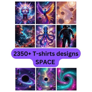 Mega Space T-Shirt Designs Bundle: Zodiac, Interstellar PNG (Digital Download)