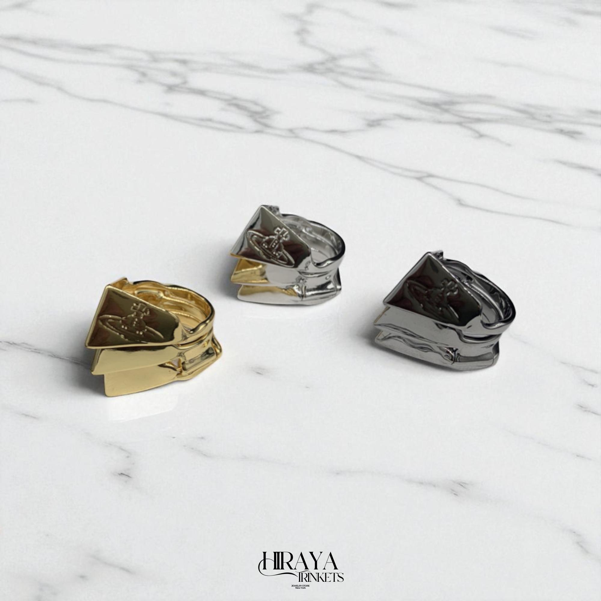 アクセサリー Vivienne Westwood bow ring VIVIENNE WESTWOOD silver Knot Tie bow Ring logo Saturn orb