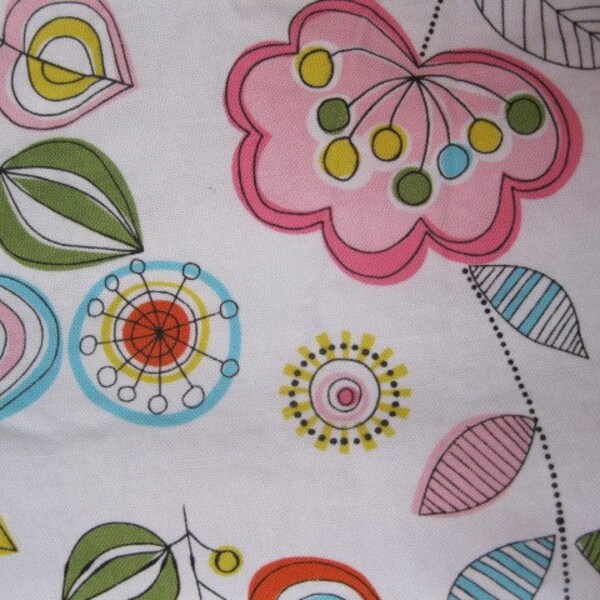 Fabric OPTION: Vibrant Floral in Turquoise, Pink, Orange, Green and White