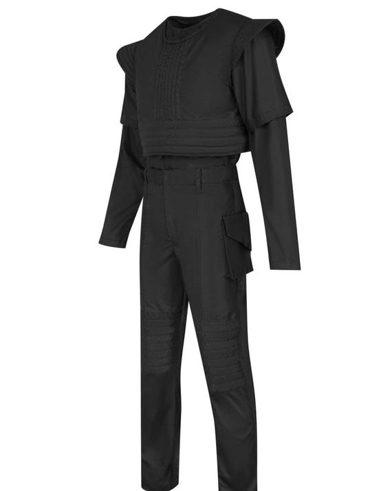 Mandalorian starwars black mando flight suit | Custom Mandalorian Book of Boba Fett inspired 3-piece beskar bounty hunter outfit