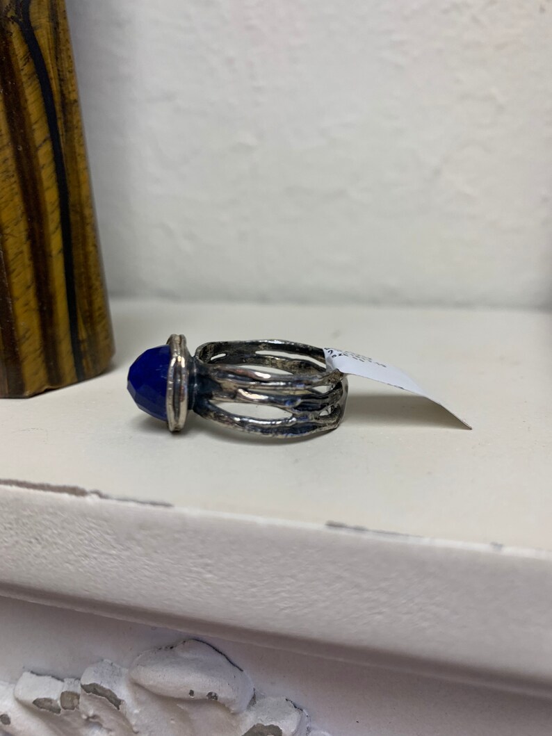 Textured sterling silver Farrah gemstone ring