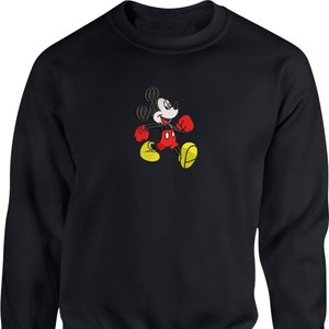 Embroidered Mickey Sweatshirt, Disney Mickey, Funny Cartoon Character, Embroidered Mickey Mouse Jumper, Kids embroidery Unisex Gift Jumper