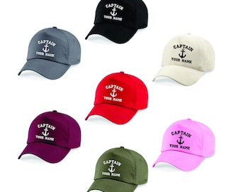 Embroidered Captain Cap, Personalized Anchor Baseball cap, Embroidered Cap, Personalized Gifts, Custom Name Hats, Captain Anchor Cap