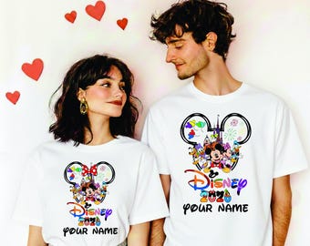 Personalised Disney 2026 Family T-Shirt, Mickey And Friends Custom Name shirt, Group Family Holiday Vacation Unisex Kids Tee Top