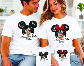 T-shirt personnalisé Disneyland Paris 2026, body DisneyTrip 26, grenouillères bébé, ensemble assorti pour couple Disneyland 2026, t-shirt unisexe enfant/adulte