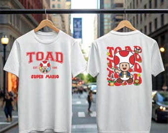Toad Super Mario Shirt, Two-Sided Shirt, Mario Toad Shirt, Toad Kid Birthday Shirt, Toad Shirt, Super Mario Shirt, Super Mario Gift,