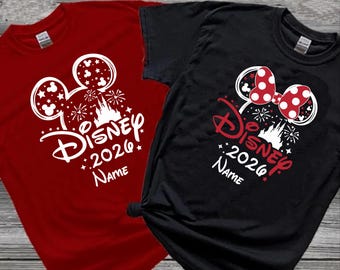 Personalised Disney 2026 T-shirt,  Disneyland Family matching,, Disney Squad Shirt, Custom Name Disney 2026 unisex adult kids gift Tee Top
