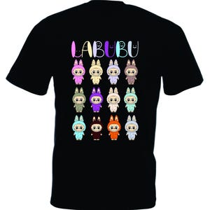 LABUBU T-Shirt, Cute Cartoon Bunny Tee, Kawaii Shirt, Anime Character Top, Colorful Graphic Unisex Gift, Colorful Anime Street Style Shirt