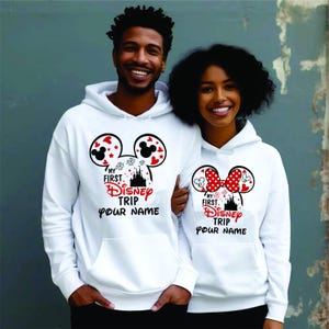 Personalized My First Disney Trip Hoodie, Custom Your Name Tee, Disney Mickey Minnie Family  Vacation 2025, Disney trip unisex gift Hoodie