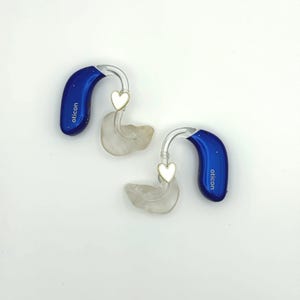Hearing Aid Charms - Heart (Gold or Silver) - BTE Hearing Aids Accessory