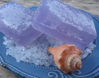 Lavender Sea Salt  Soap -  Glycerin Soap - Handmade Soap - Dead Sea Salts - Artisan Soap - Spa Soap - Summer Soap - Soapgarden