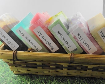 Sample Basket Of Soaps - Glycerin Soap Favorites - Handmade Soap - Gift Basket - Artisan Soaps - Variety Pack of Soaps - Guest Soap Size