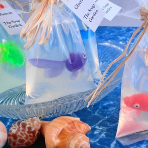 Goldfish in a Bag Soap Glycerin Soap Party Favors Soap Carnival Party Favors Fragrance Free Soap SoapGarden image 2