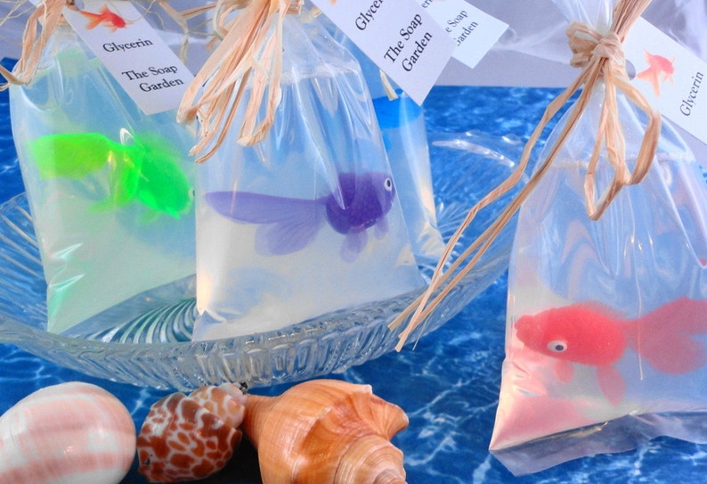 Goldfish in a Bag Soap Glycerin Soap Party Favors Soap Carnival Party Favors Fragrance Free Soap SoapGarden image 2