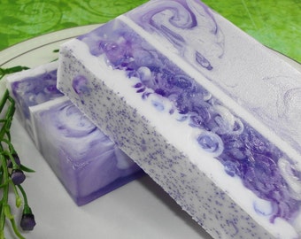 Lavender Fields Soap with Jojoba Beads - Handmade Glycerin Soap - Hostess Gift - Summer Floral Soap - Artisan Soap - Soapgarden