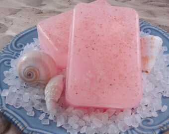 Tickle Me Pink Grapefruit Sea Salt Soap With Pink Sea Salt - Glycerin Soap - Handmade Soap - Pink Sea Salt Soap - Artisan Soap - SoapGarden