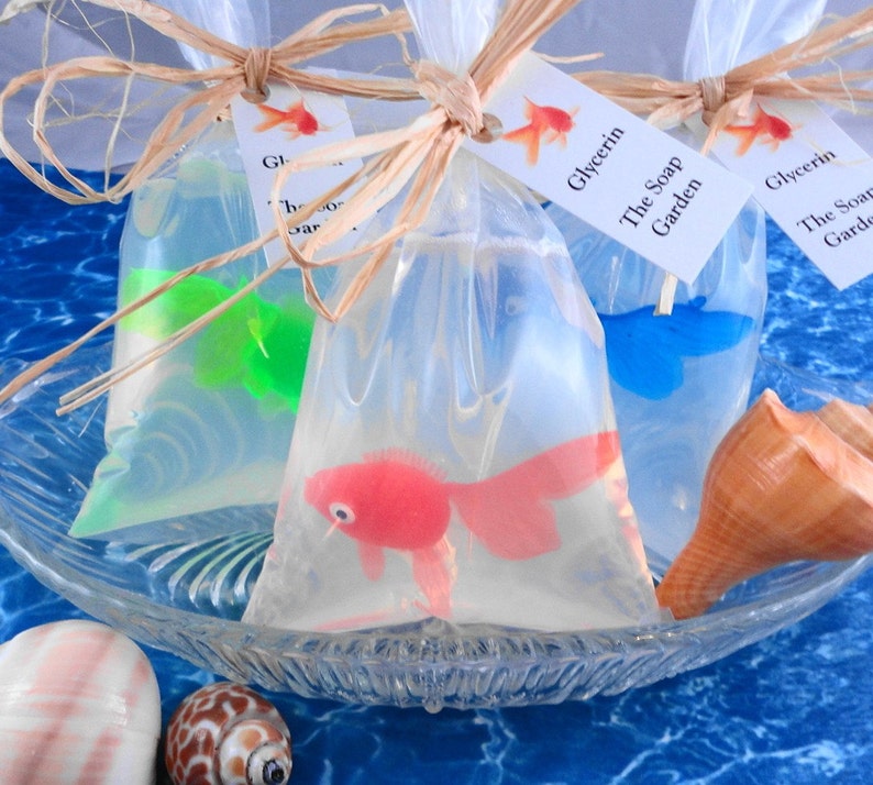 Goldfish in a Bag Soap Glycerin Soap Party Favors Soap Carnival Party Favors Fragrance Free Soap SoapGarden image 1