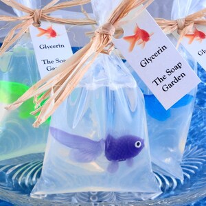 Goldfish in a Bag Soap Glycerin Soap Party Favors Soap Carnival Party Favors Fragrance Free Soap SoapGarden image 3