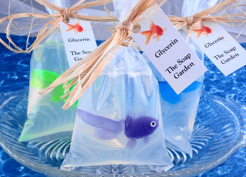 Goldfish in a Bag Soap Glycerin Soap Party Favors Soap Carnival Party Favors Fragrance Free Soap SoapGarden image 3