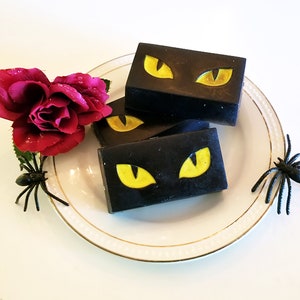 Superstition Black Cat Eyes Scary Black Cat Halloween Cat Cats Eyes Halloween Party Favors Soapgardenshop image 1