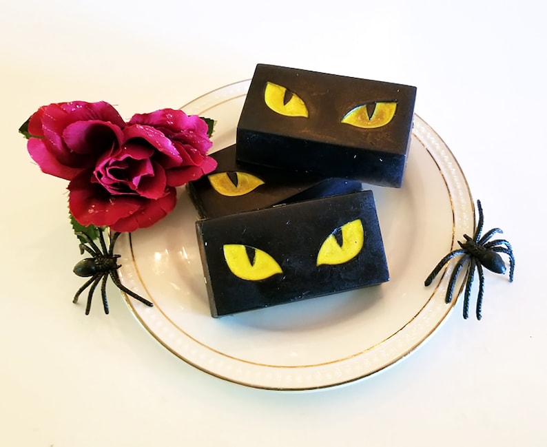 Superstition Black Cat Eyes Scary Black Cat Halloween Cat Cats Eyes Halloween Party Favors Soapgardenshop image 1