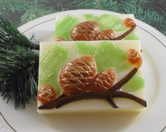 Pine Cone Soap Made with Goats Milk - Glycerin Soap - Handcrafted Soap - Woodland Soap - Holiday Soap -  SoapGarden