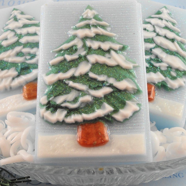 Oh Christmas Tree -  All Natural Glycerin Soap - Holiday Soap - Christmas Soap - White Christmas Soap - Hostess Gift - Soapgarden