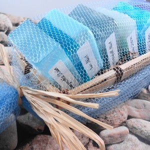 Water Scents Sample Basket of Soaps -  Glycerin Soap - Handmade Soap - Gift Basket of Soaps - Mini Soaps - Guest Soap - SoapGarden