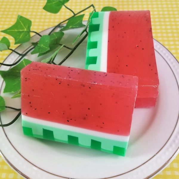 Juicy Watermelon Soap -  Glycerin Soap - Handmade Soap - Summer Soap - Fruity Scented Soap - Partytime Soap - Mothers Day Soap - SoapGarden