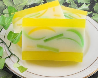 Lemongrass Sage Soap Made with Shea Butter Glycerin Soap - Handmade Soap - Summer Soap - Artisan Soap - Hostess Gift Soap - SoapGarden