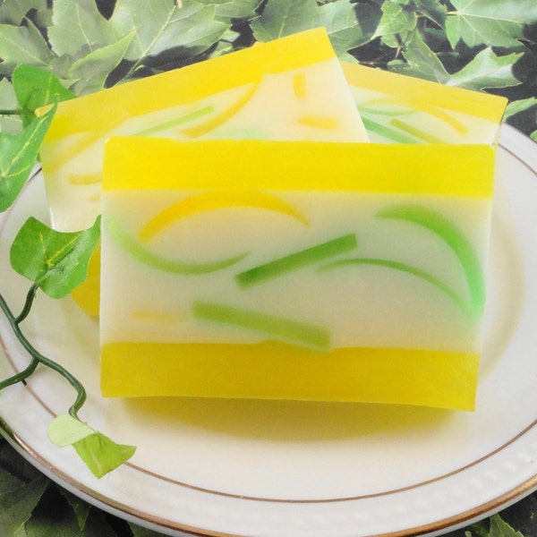 Lemongrass Sage Soap Made with Shea Butter Glycerin Soap - Handmade Soap - Summer Soap - Artisan Soap - Hostess Gift Soap - SoapGarden