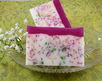 Pink Peony Paradise Soap Made with Shea Butter - Handcrafted Glycerin Soap - Spring and Summer Soap - Wedding Favor Soap - Soap Garden