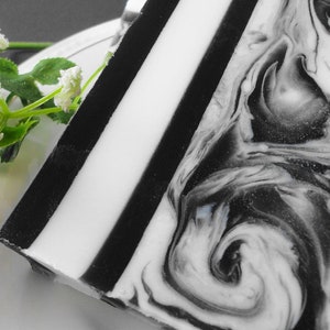 Black and White Delight Handmade Soap Black and White Bachelorette Party Soap Artisan Soap Party Favor Soap image 2