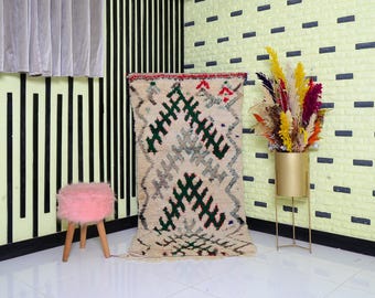 Azilal Rug Berber rug Atlas Rug Moroccan Handwoven rug Wool Bohemian rug Vintage rug  moroccan azilal rug