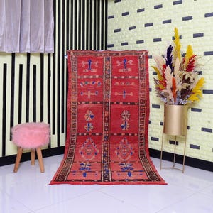 Moroccan Small Boujaad Handmade Wool Rug Boho Wool Rug Unique Moroccan Rug Boho Decor Rugs