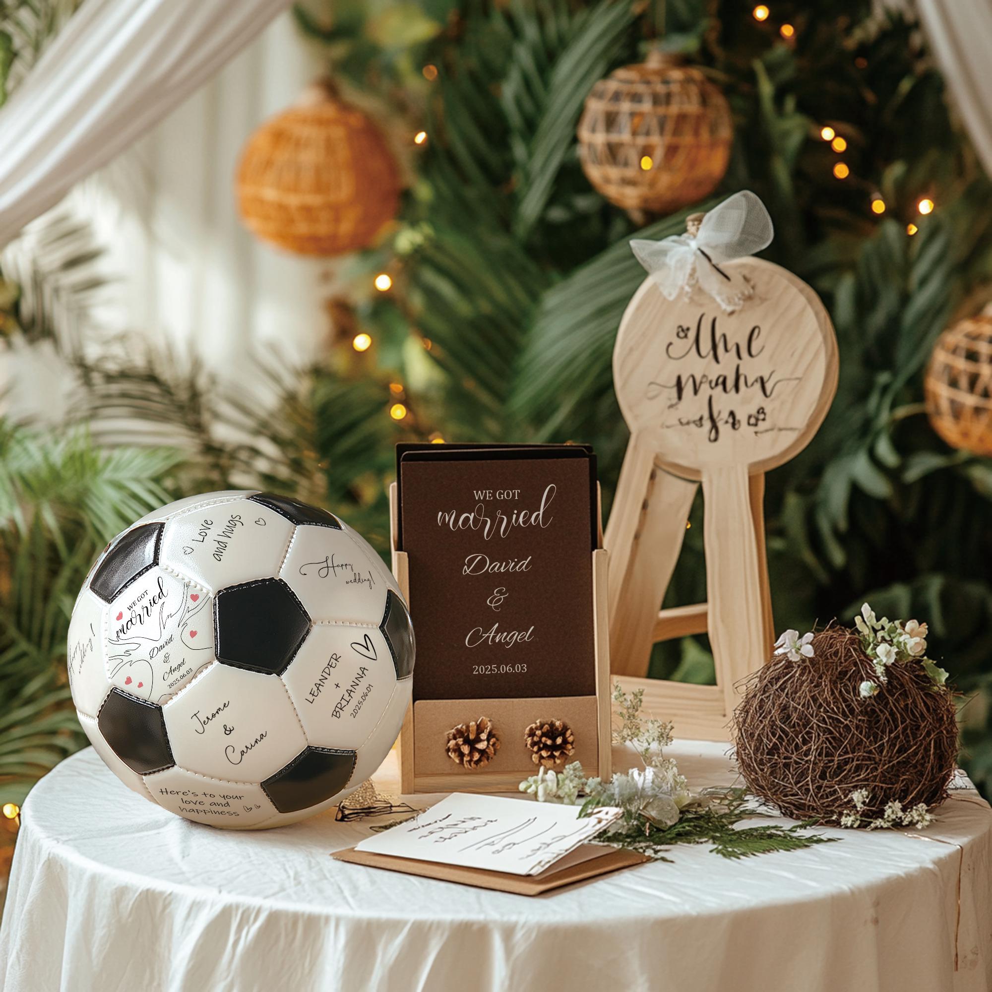 Custom Soccer Wedding Guest Book: Personalized Signature Album