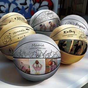 Custom Photo Basketball: Personalized Golden Basketball Fan Gift