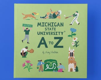 Michigan State University A-Z Picture Book, MSU Book, Spartan Baby Gift, MSU Alumni Keepsake, Graduation Gift, East Lansing Children’s Book