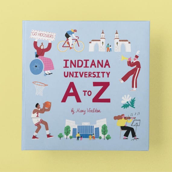 Indiana University A to Z Picture Book, IU Hoosiers Baby Shower Gift, Alumni Keepsake