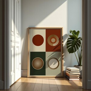Minimalistische moderne afdrukbare kunst uit het midden van de eeuw - Wall Art Print Home Decor