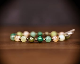 Abundance Bracelet: Pyrite, Citrine, Jade, Green Aventurine & Malachite