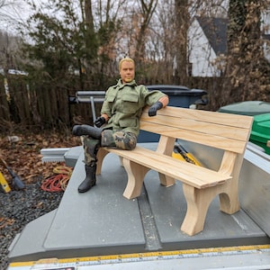 1/6 Scale Park Bench, Handmade, REAL WOOD