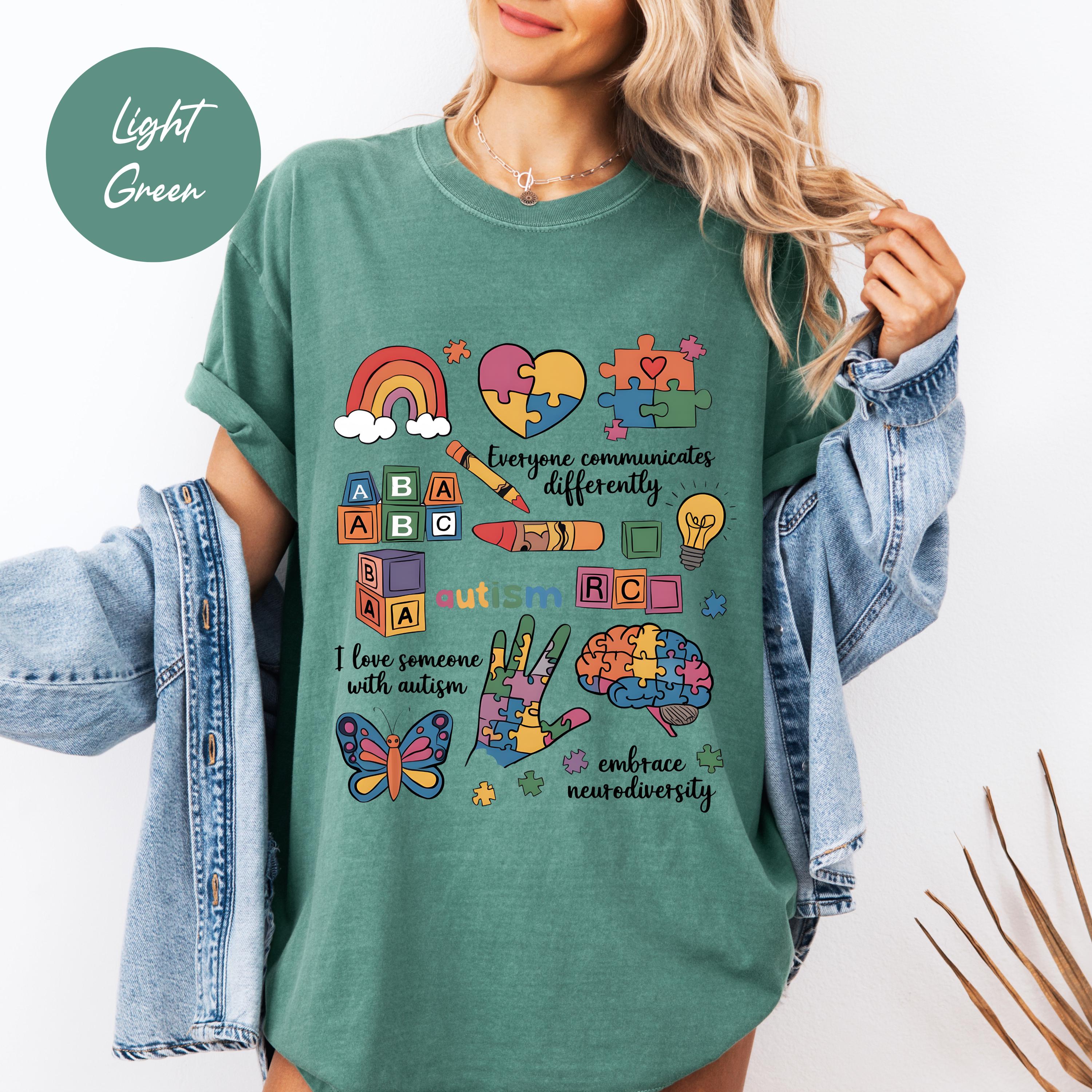 Comfort Colors Autism Awareness T-Shirt, Neurodiversity Support Tee, Embrace Differences Shirt, Special Education Teacher Gift, Autism Mom