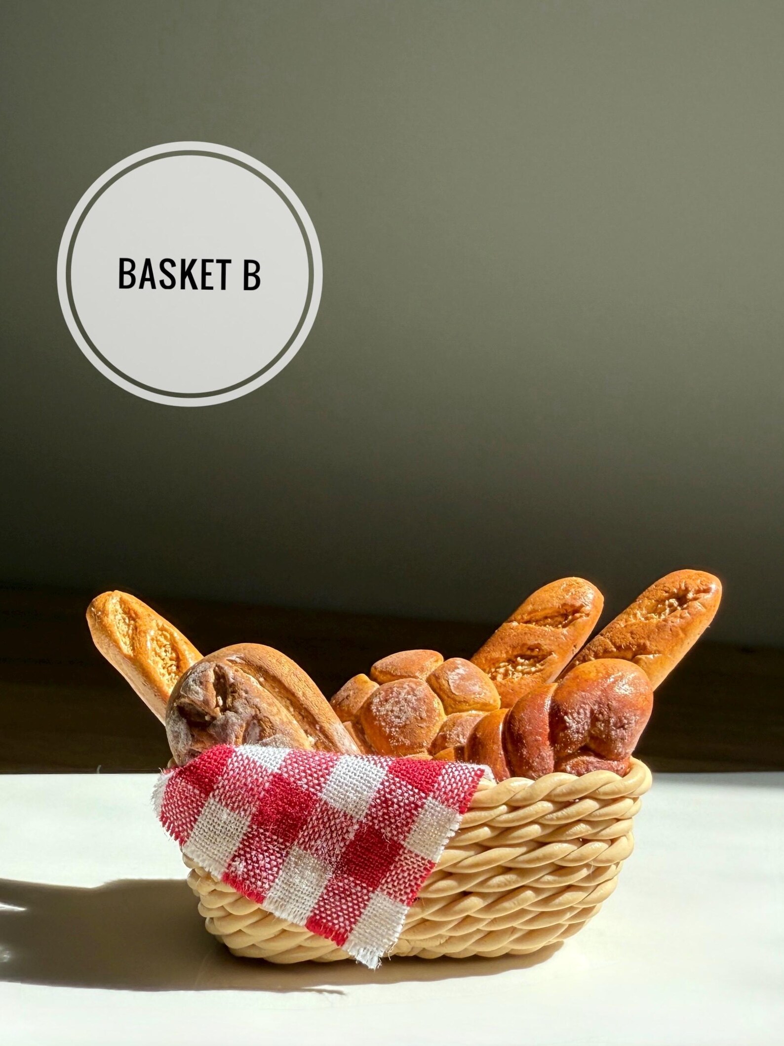 Handmade Miniature Breads With Basket Miniature Bread Basket Set for ...
